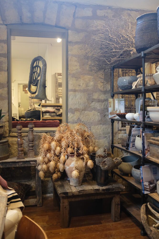 Vertical shot of the interior of an antique store in Fredericksburg, Texas, USA